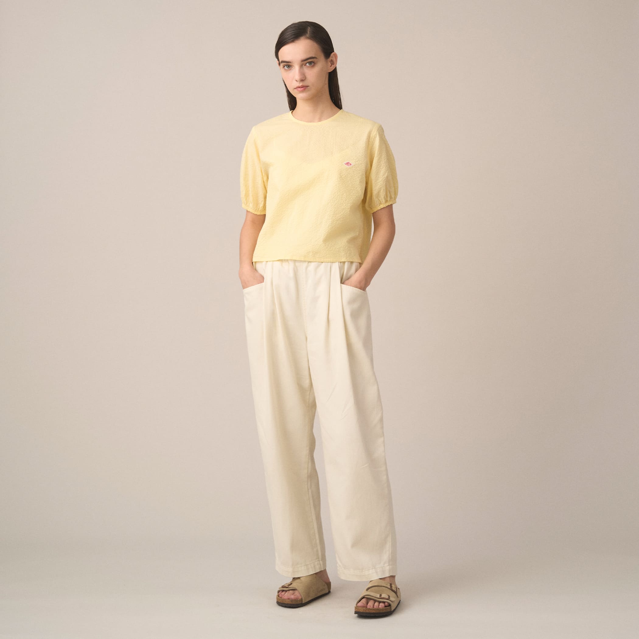 DANTON Women's Lightweight Twill 2tuck Easy Pants
