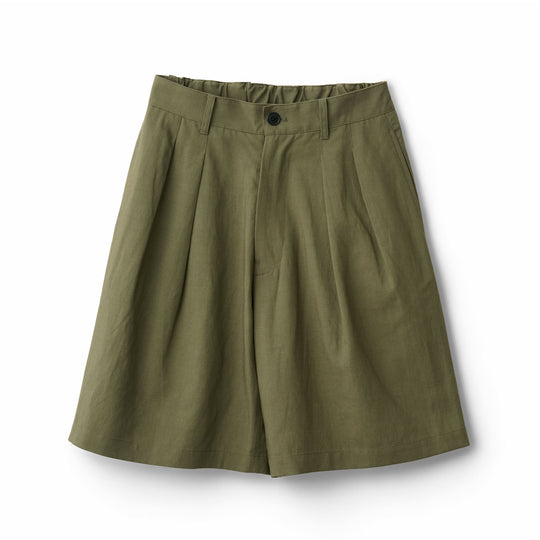 Women's Linen-Blend Double Pleated Shorts