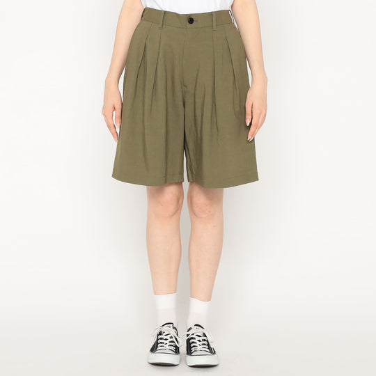 Women's Linen-Blend Double Pleated Shorts