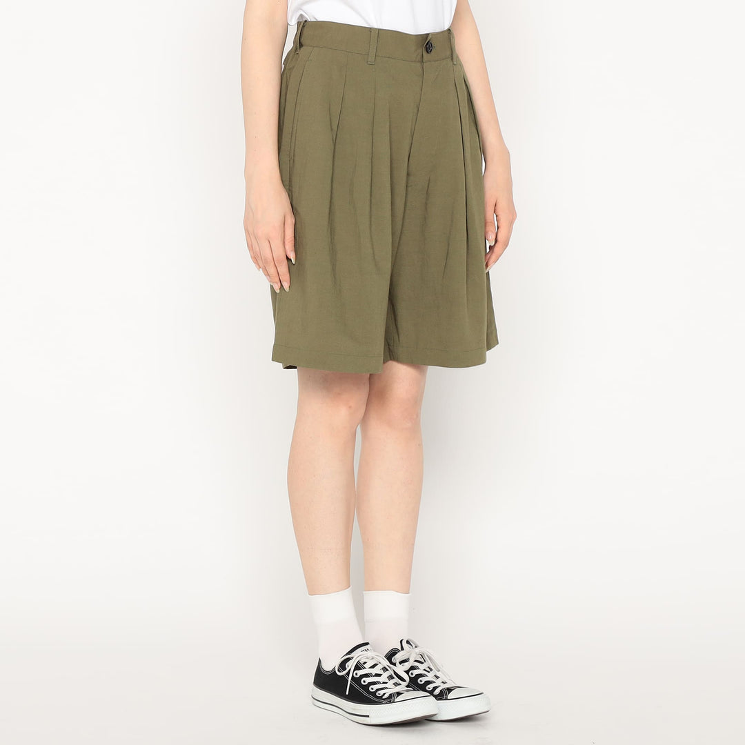 Women's Linen-Blend Double Pleated Shorts