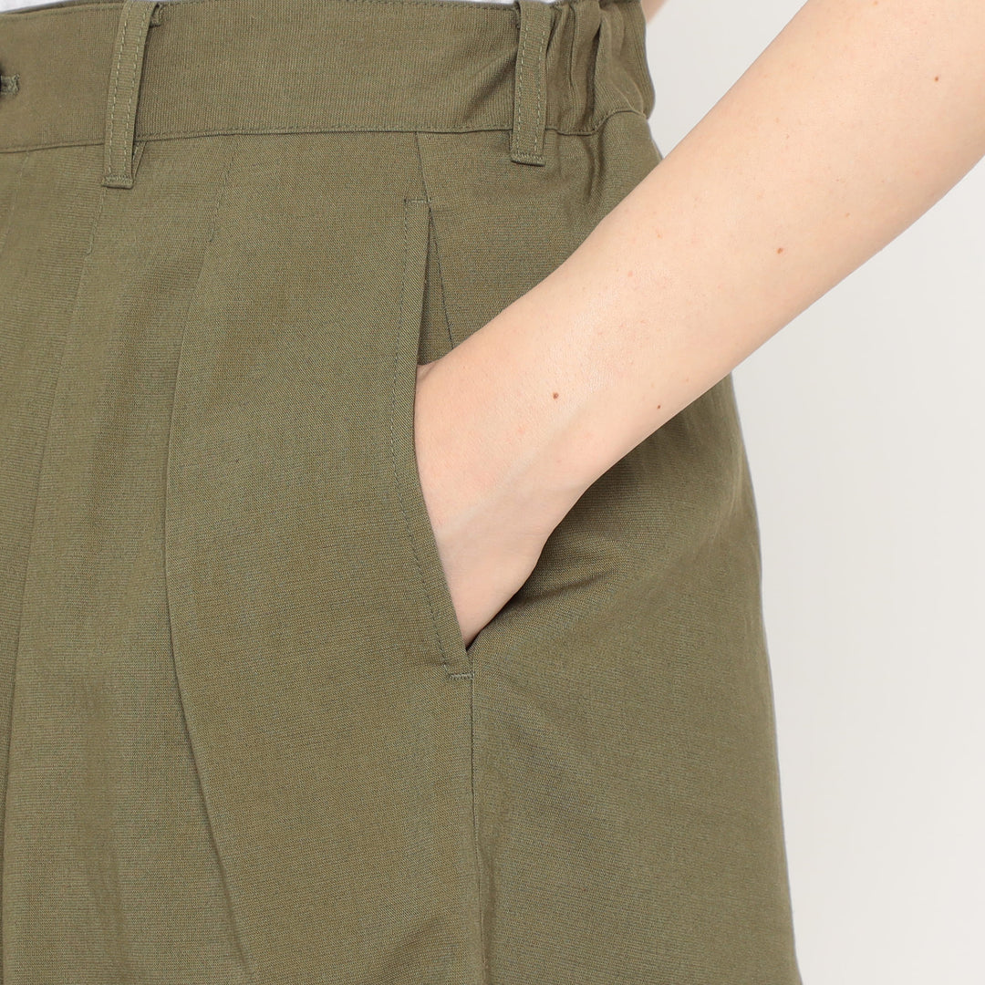 Women's Linen-Blend Double Pleated Shorts
