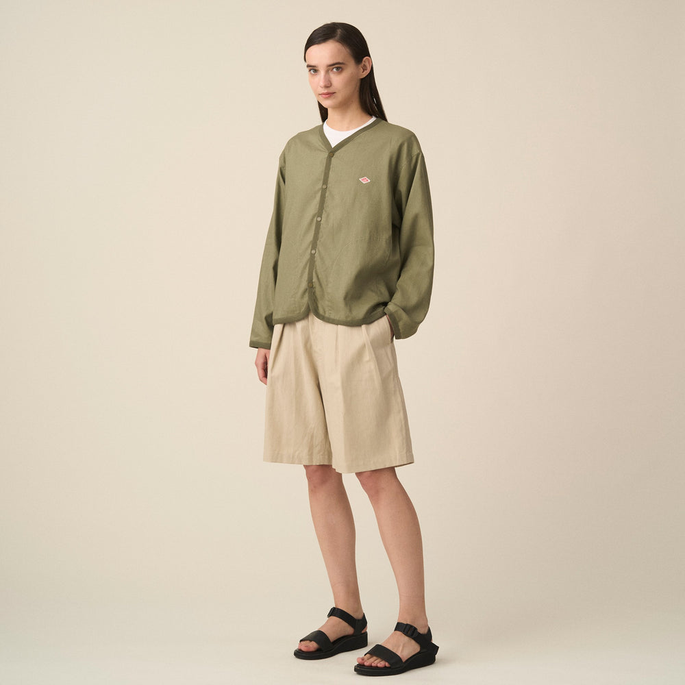 Women's Linen-Blend Double Pleated Shorts