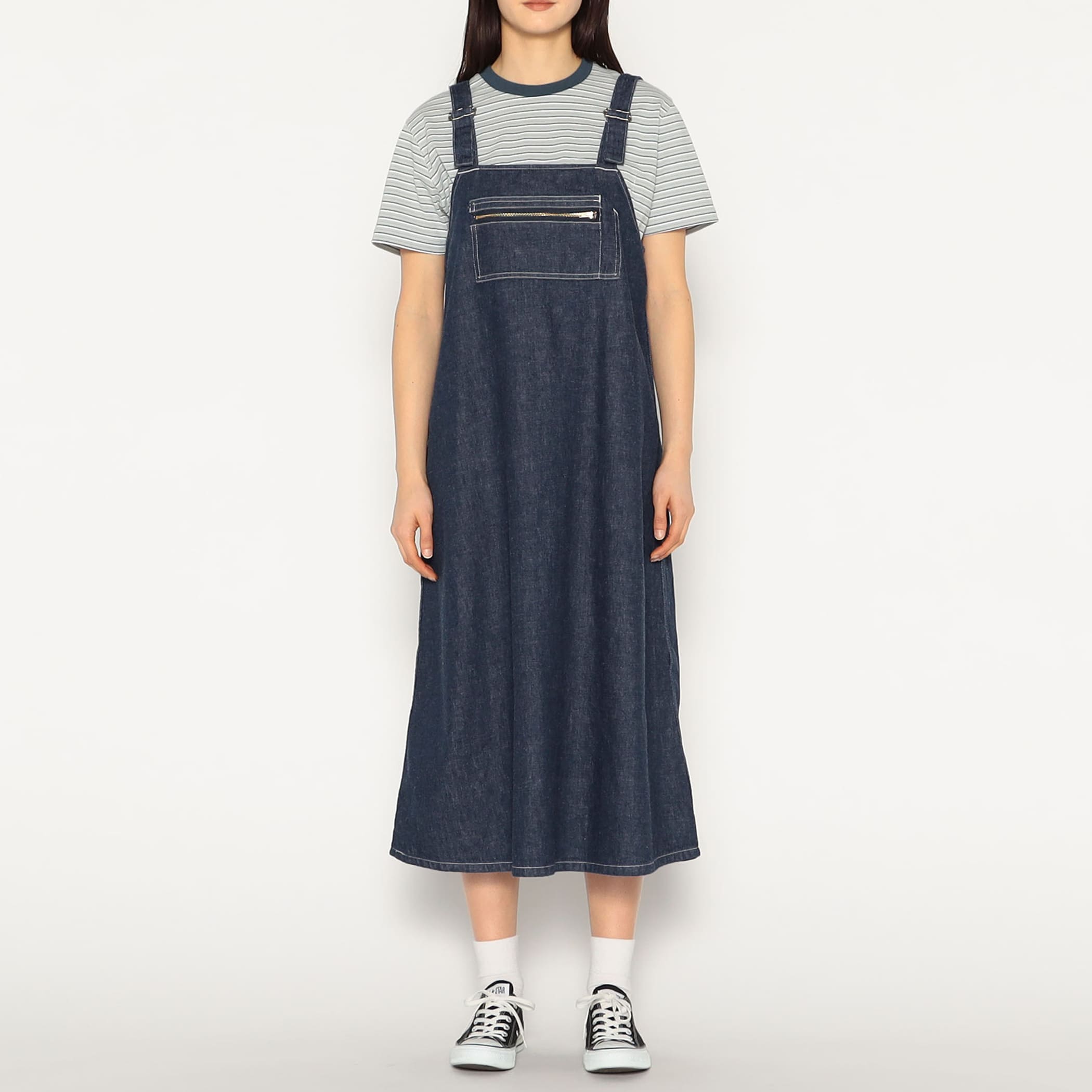 DANTON Women's Denim Overalls Skirt
