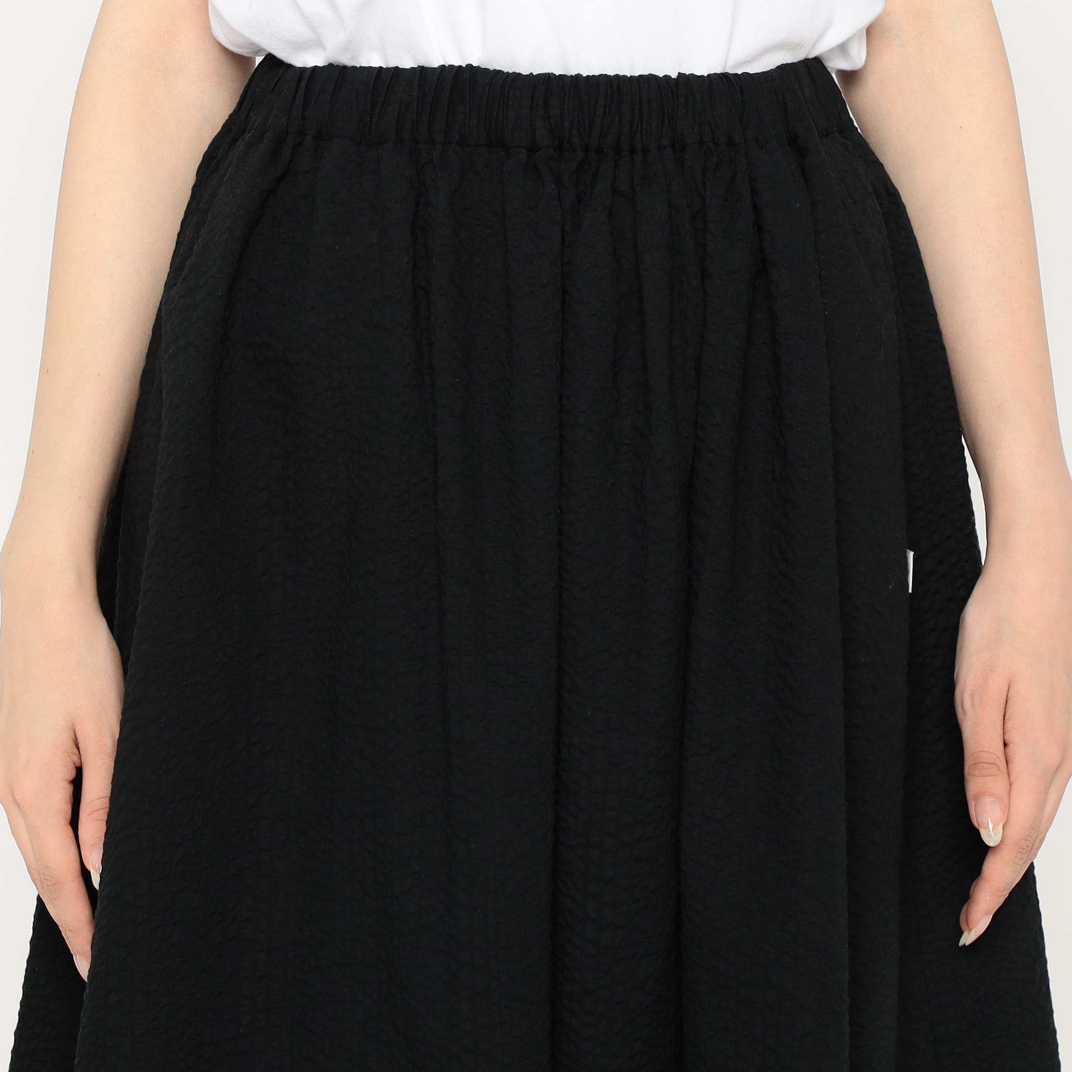 DANTON Women's Seersucker Gather Skirt