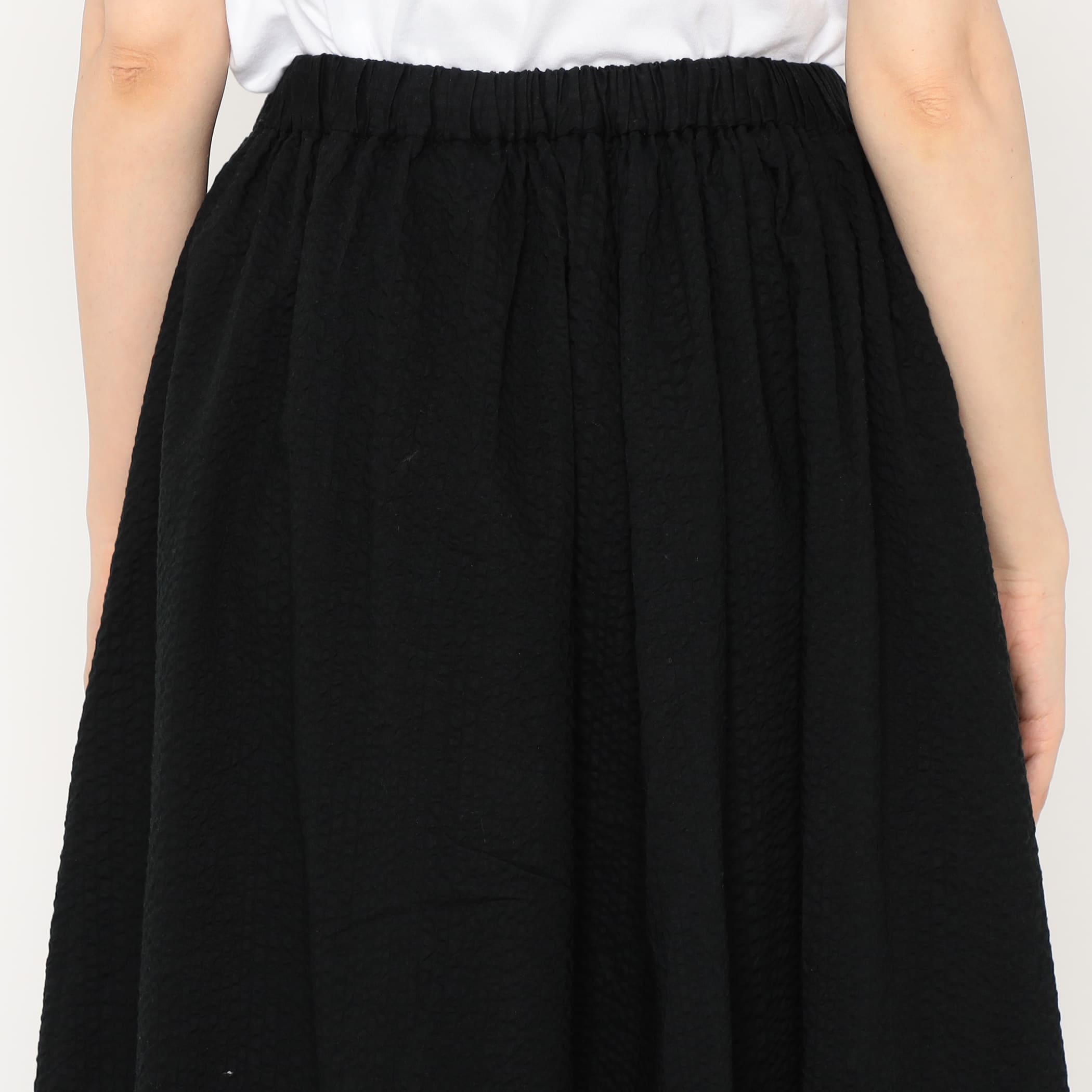 DANTON Women's Seersucker Gather Skirt