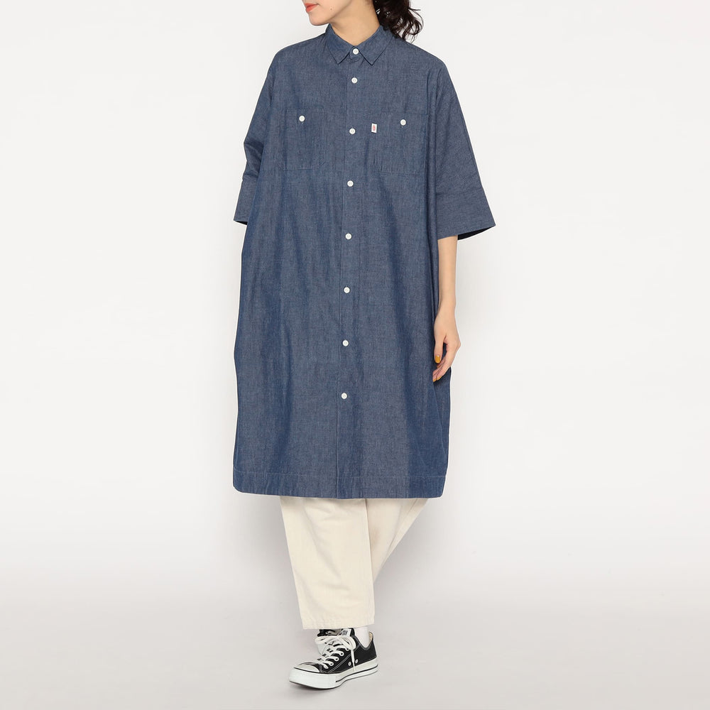 Women's Cotton Chambray Work Shirt Dress