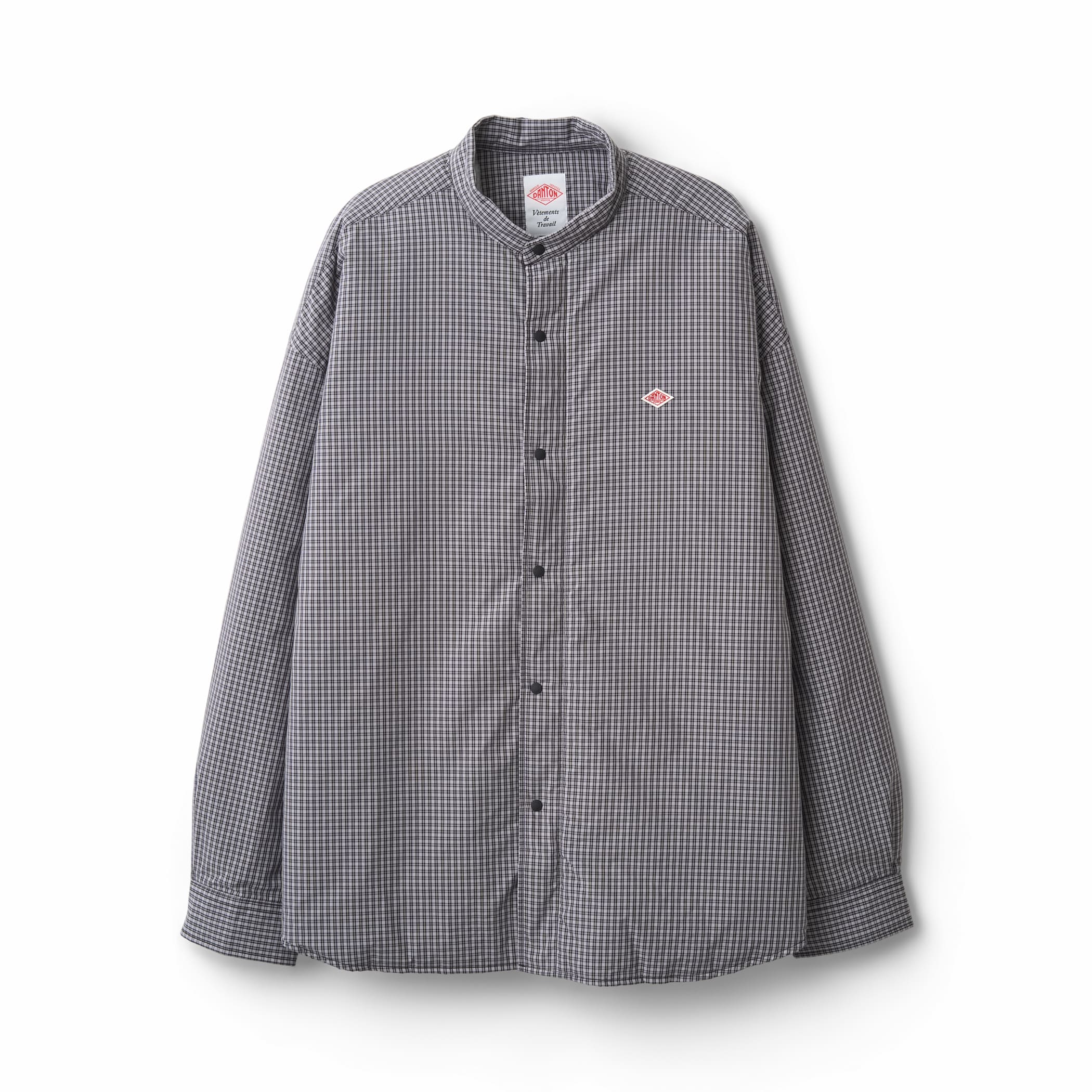 DANTON Men's Insulation Stand Collar Shirt Jacket Plaid DANTON Men's Insulation Stand Collar Shirt Jacket Plaid