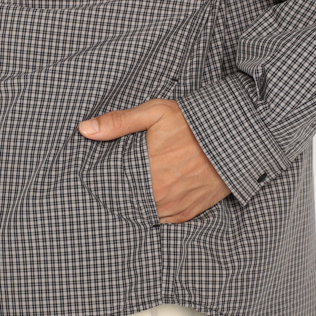 Men's Insulation Stand Collar Shirt Jacket Plaid