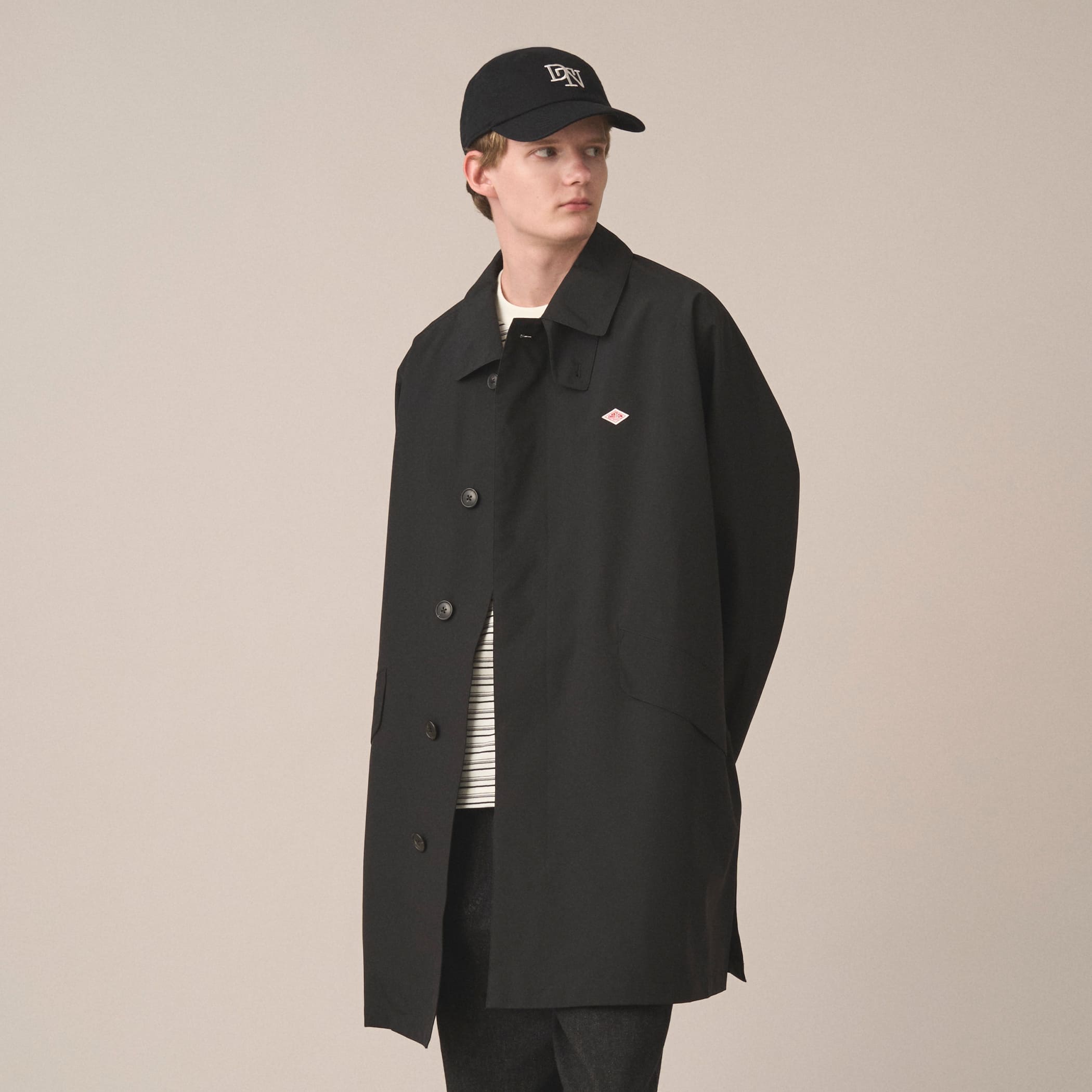 DANTON Men's 3-Layer Cloth Balmacaan Mid-length Coat