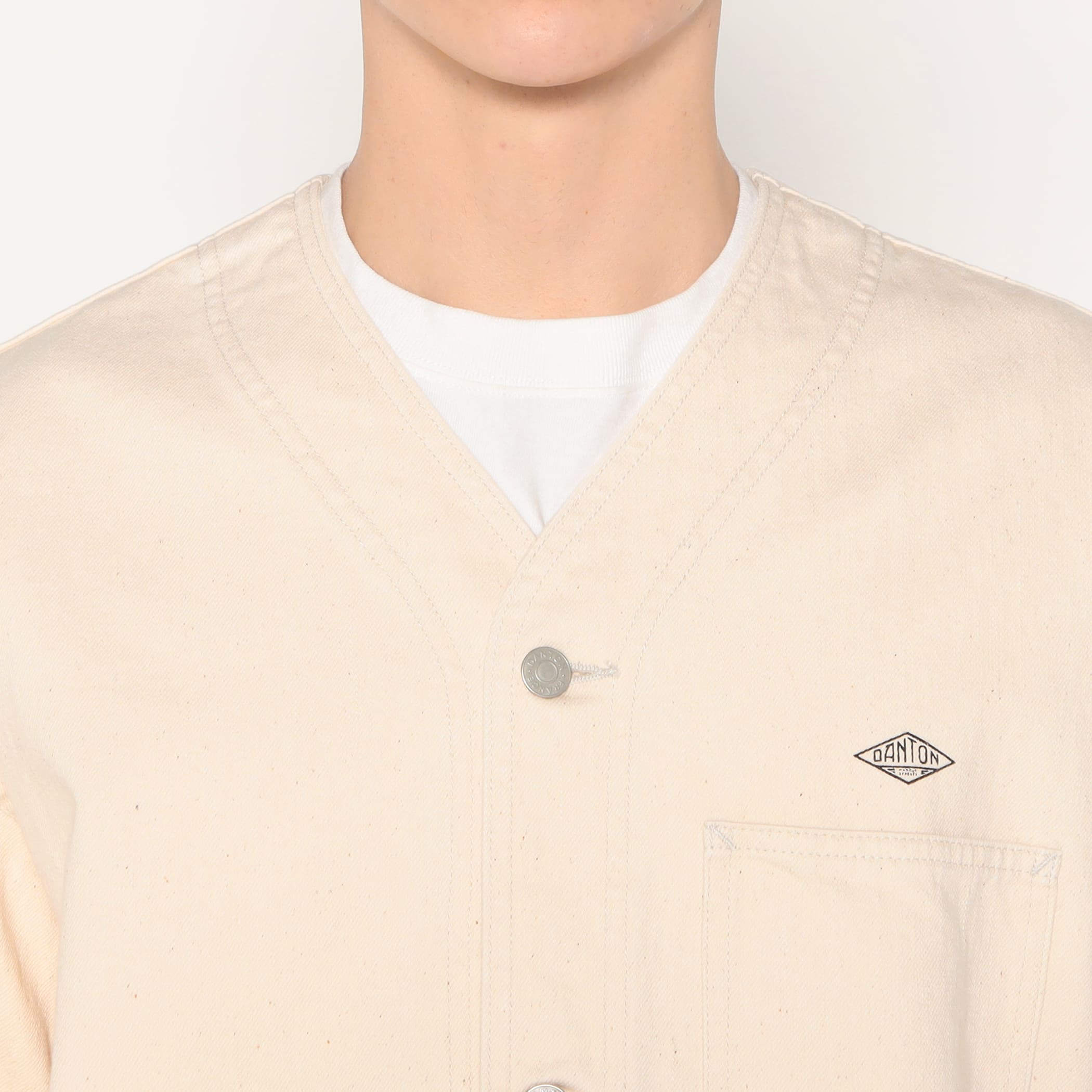 DANTON Men's Cotton Drill Collarless Jacket
