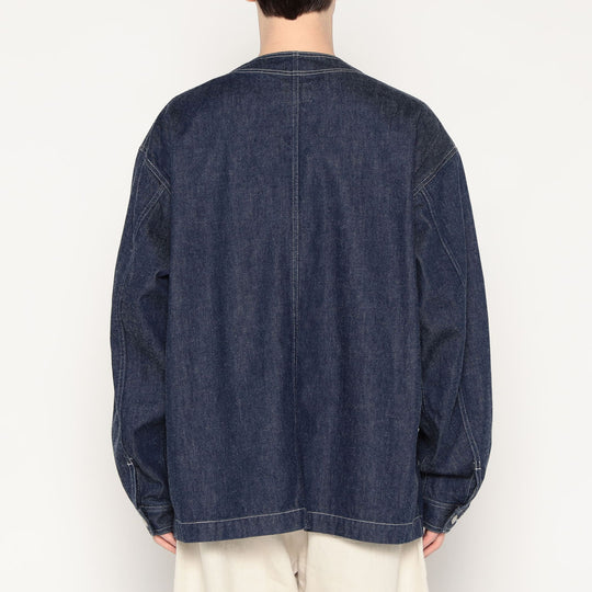 Men's Denim Collarless Jacket