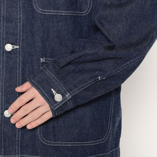 Men's Denim Collarless Jacket