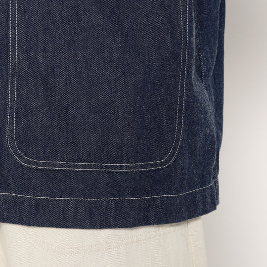 Men's Denim Collarless Jacket