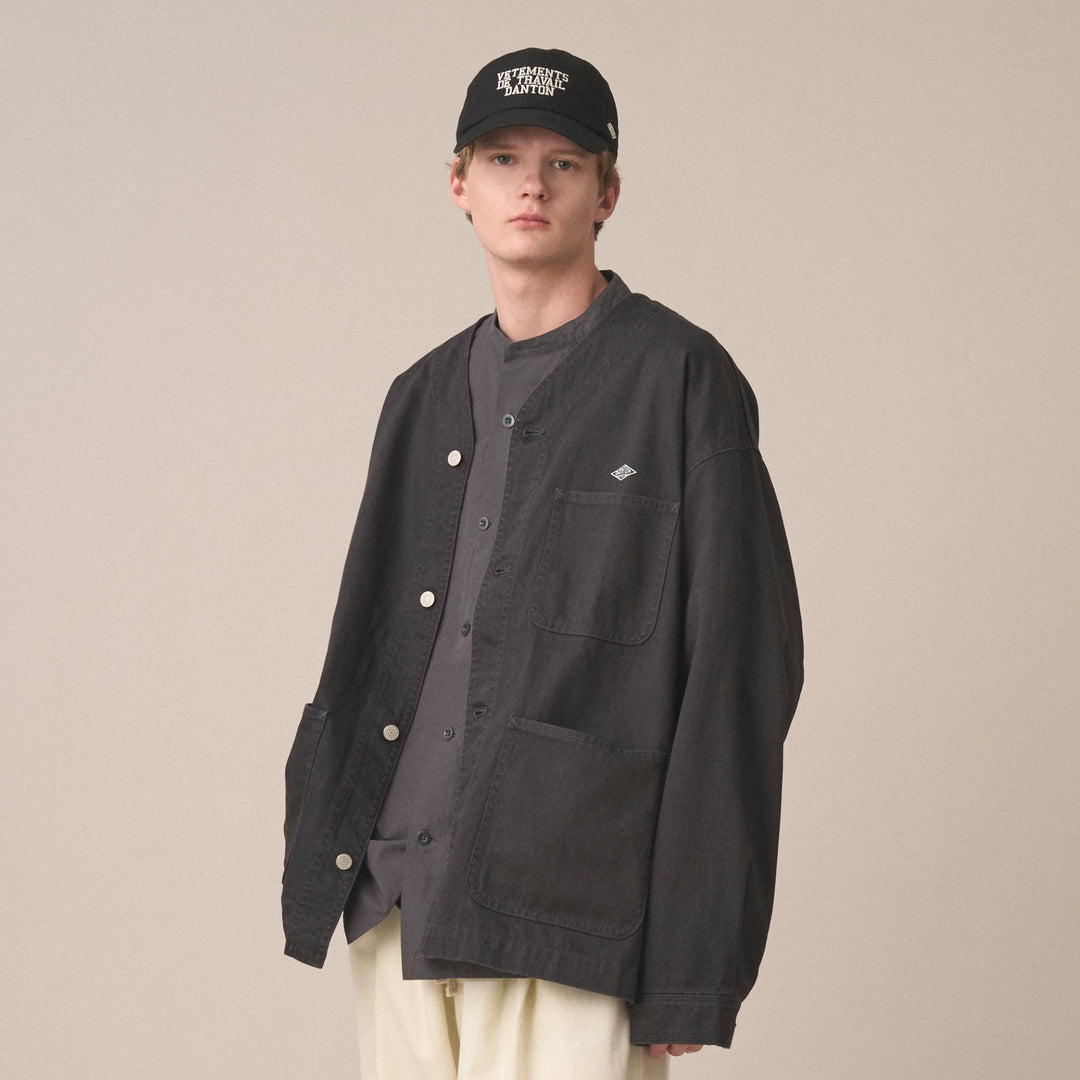 Men's Cotton Drill Collarless Jacket