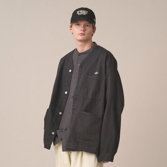 Men's Cotton Drill Collarless Jacket