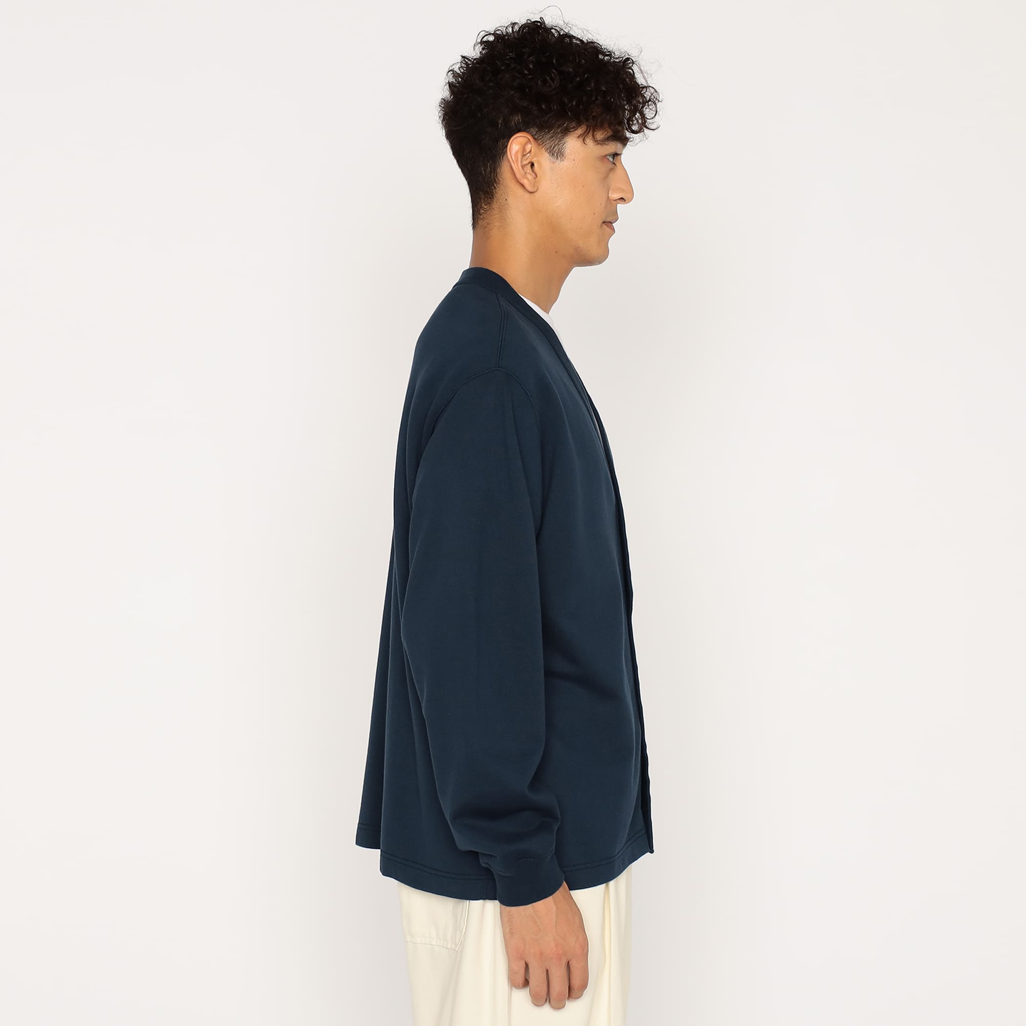 DANTON Men's Cotton Terry V-neck Cardigan