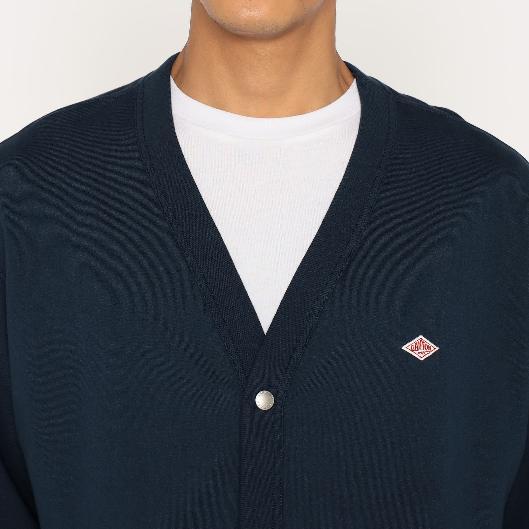 DANTON Men's Cotton Terry V-neck Cardigan