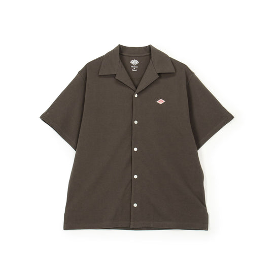 Store-Exclusive Men's Pique Open-Collar Shirt
