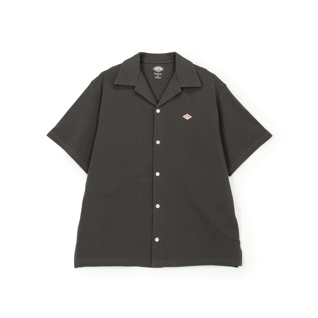 Store-Exclusive Men's Pique Open-Collar Shirt