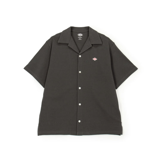Store-Exclusive Men's Pique Open-Collar Shirt