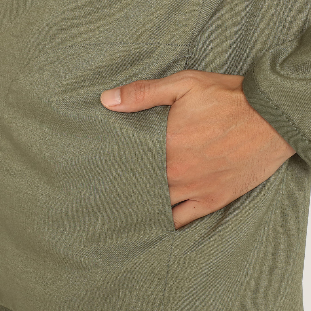 Men's Linen Polyester Cloth Shirt Cardigan