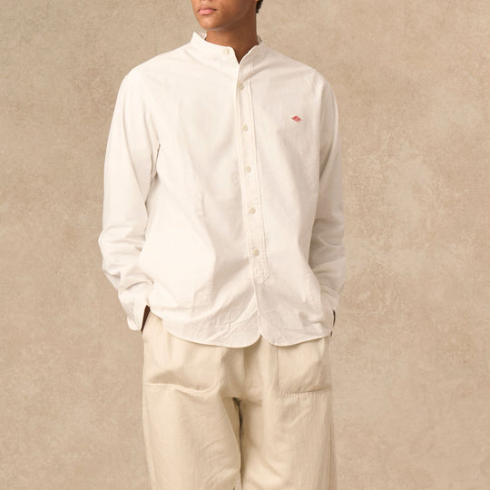 Men's Oxford Band Collar Shirt