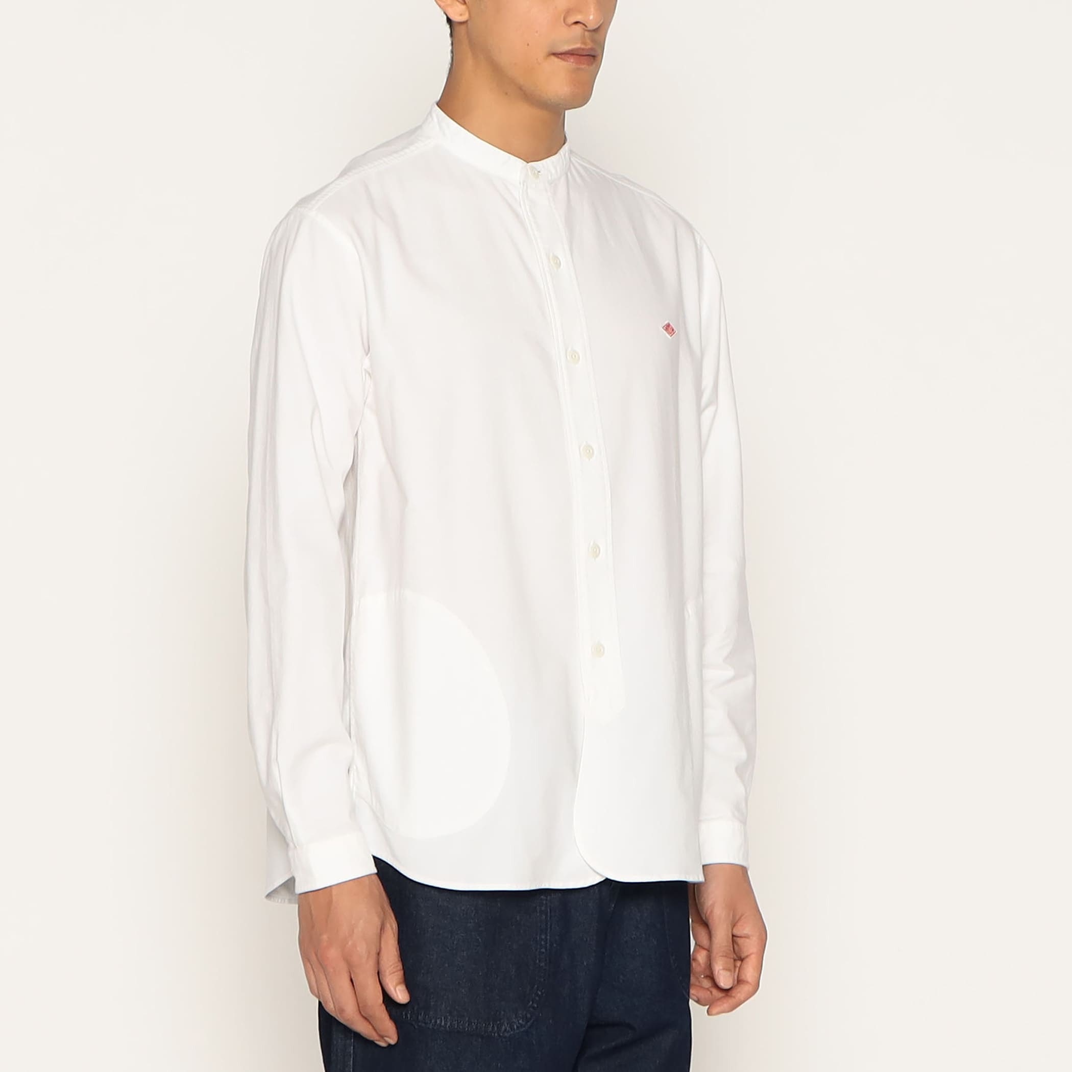 DANTON Men's Oxford Band Collar Shirt
