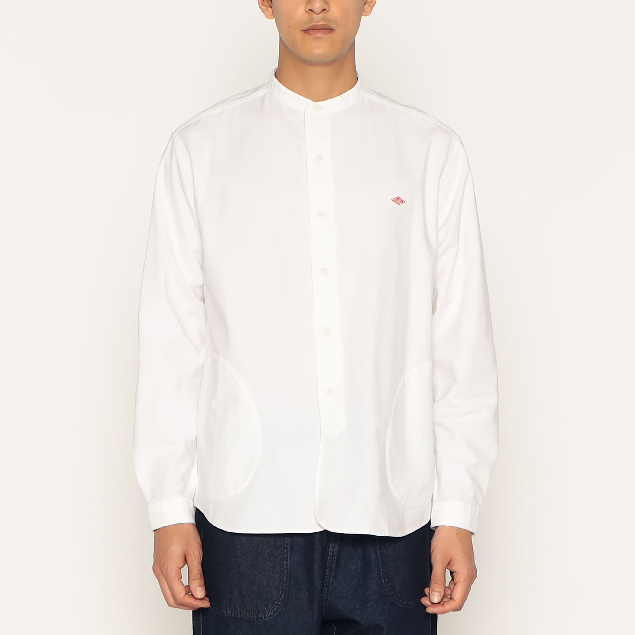 DANTON Men's Oxford Band Collar Shirt