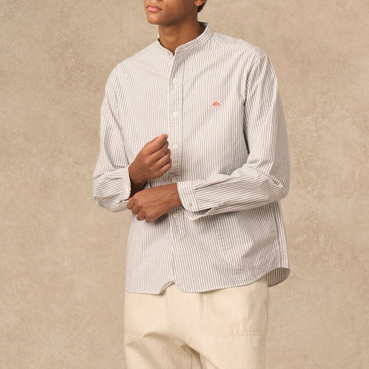 Men's Oxford Band Collar Shirt Pattern