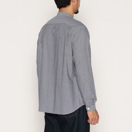 Men's Oxford Band Collar Shirt Pattern