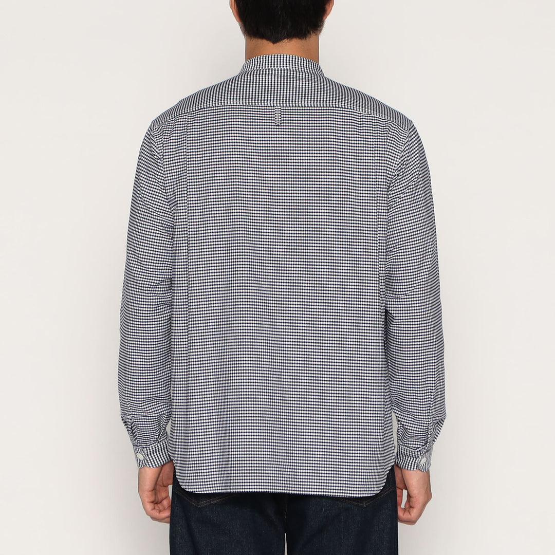 Men's Oxford Band Collar Shirt Pattern