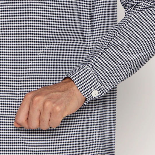 Men's Oxford Band Collar Shirt Pattern
