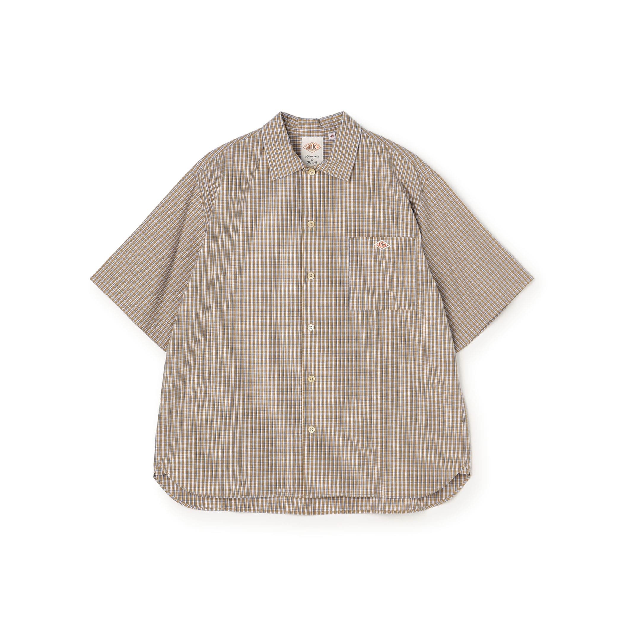 DANTON Men's Cotton Poplin Work Shirt Plaid