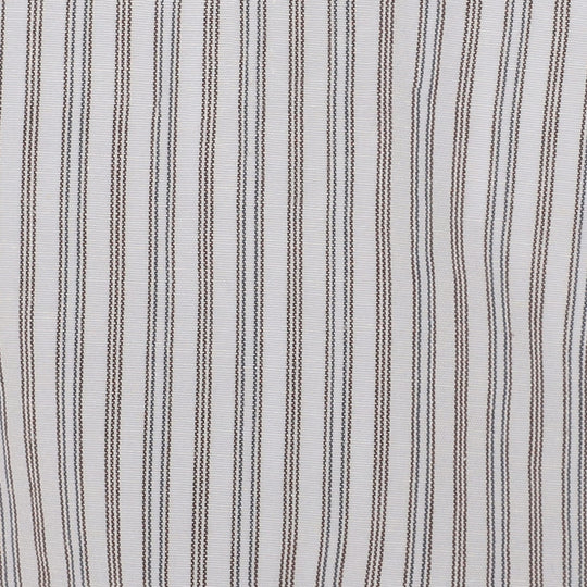 Men's Cotton Linen Short Sleeve Band Collar Shirt Stripe