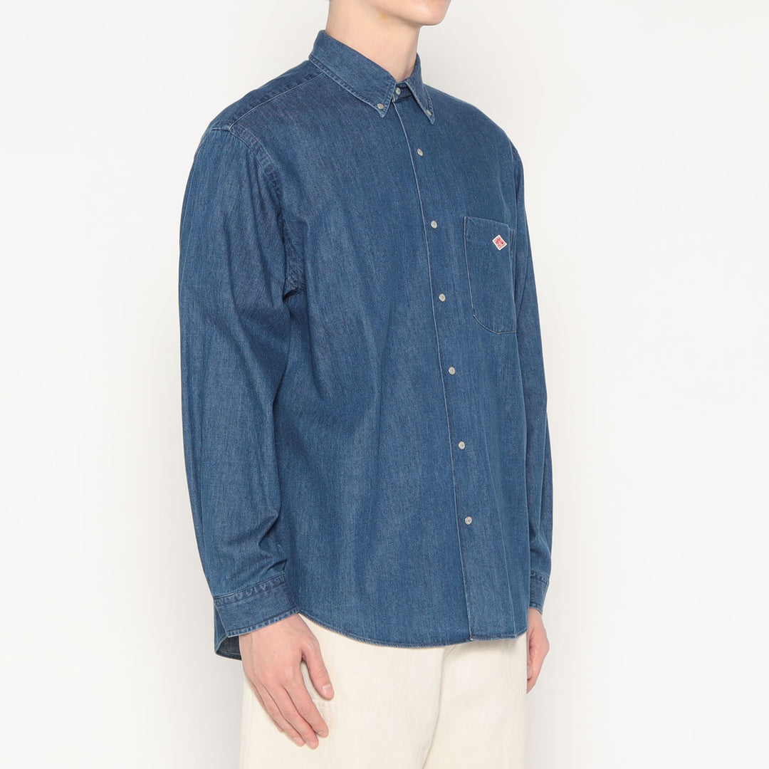 Men's Denim Dungaree Button-Down Shirt
