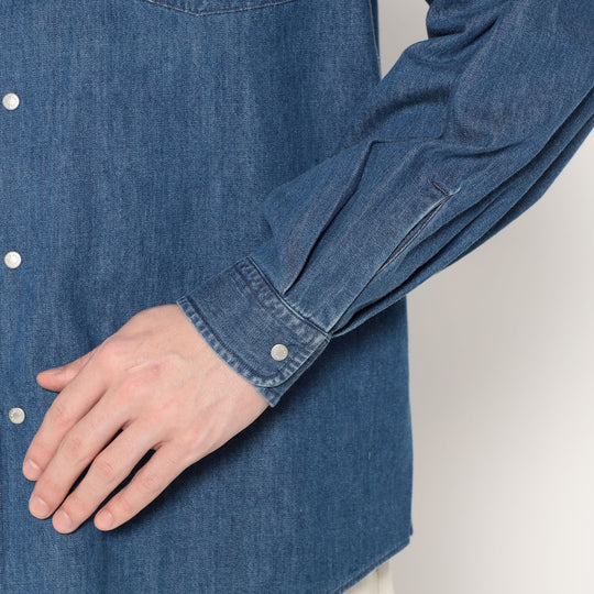 Men's Denim Dungaree Button-Down Shirt