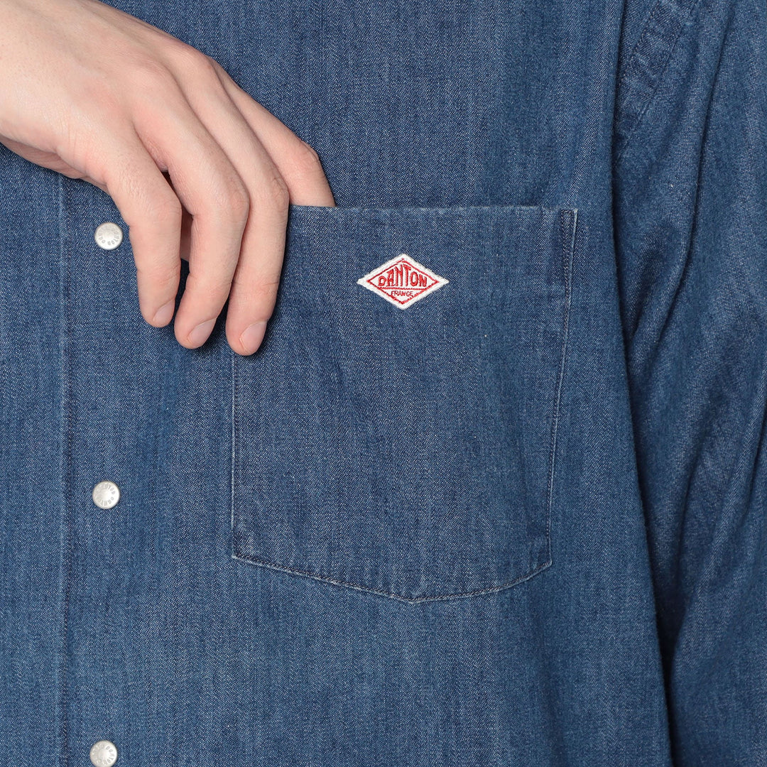 Men's Denim Dungaree Button-Down Shirt