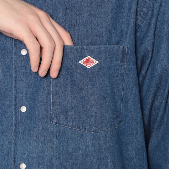 Men's Denim Dungaree Button-Down Shirt