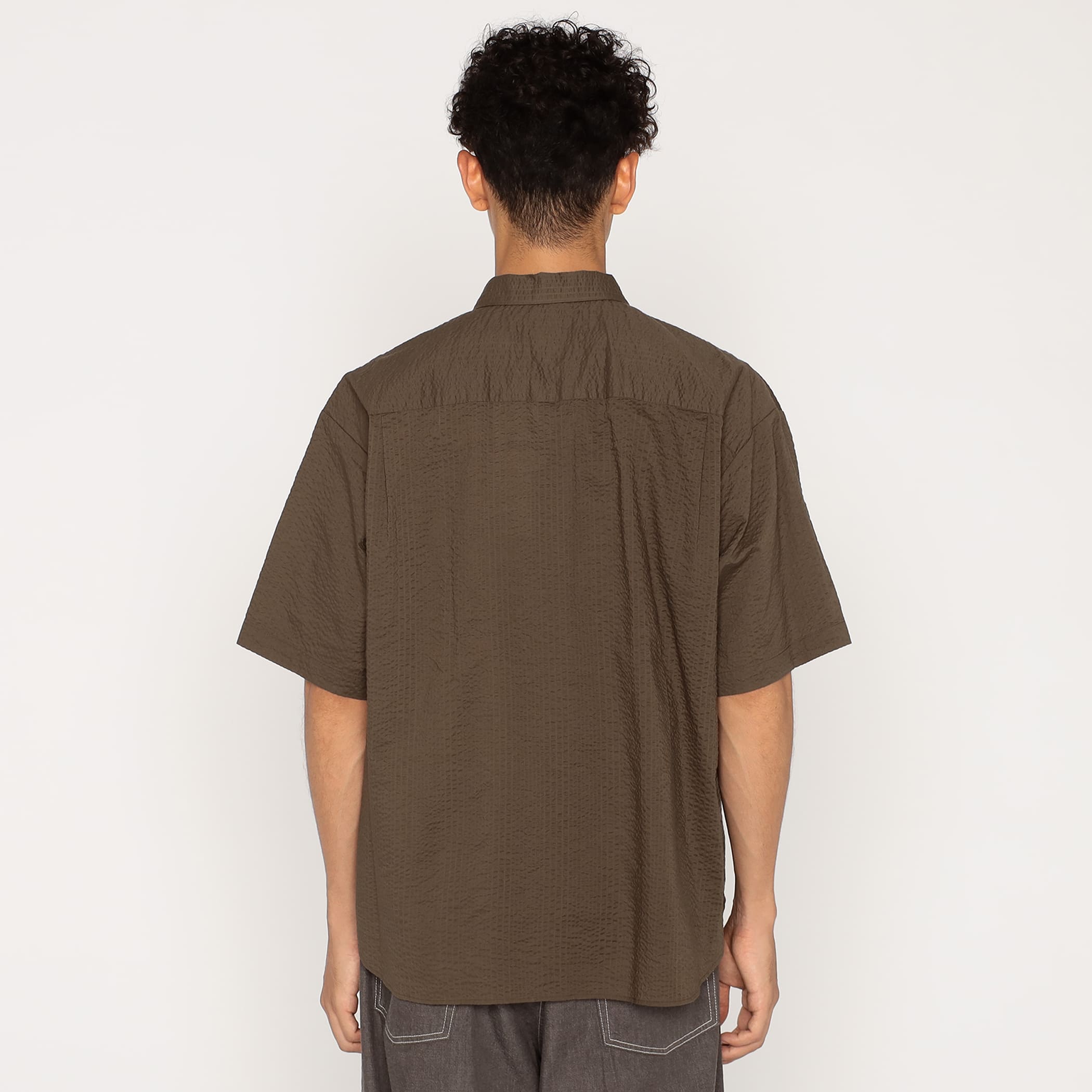 DANTON Men's Seersucker Short Sleeve Work Shirt