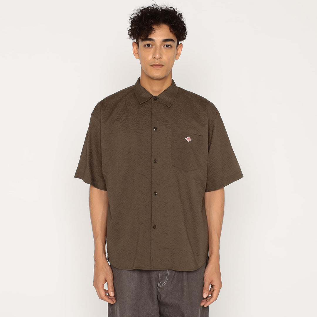 Men's Seersucker Short Sleeve Work Shirt