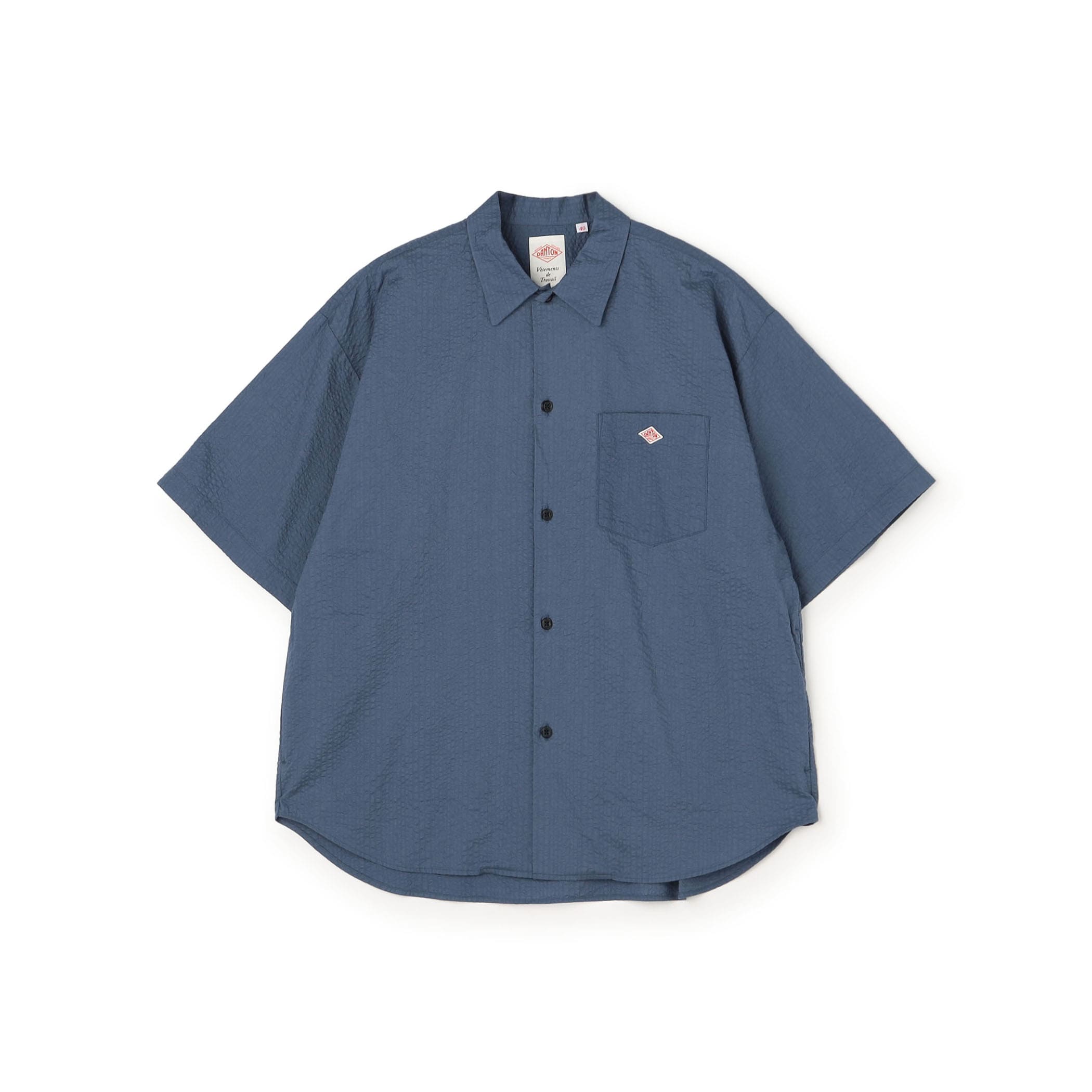 DANTON Men's Seersucker Short Sleeve Work Shirt