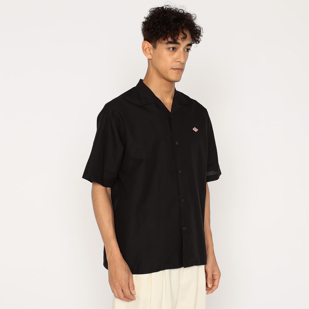 Men's Cotton Linen Slub Open-Collar Shirt