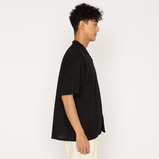 Men's Cotton Linen Slub Open-Collar Shirt