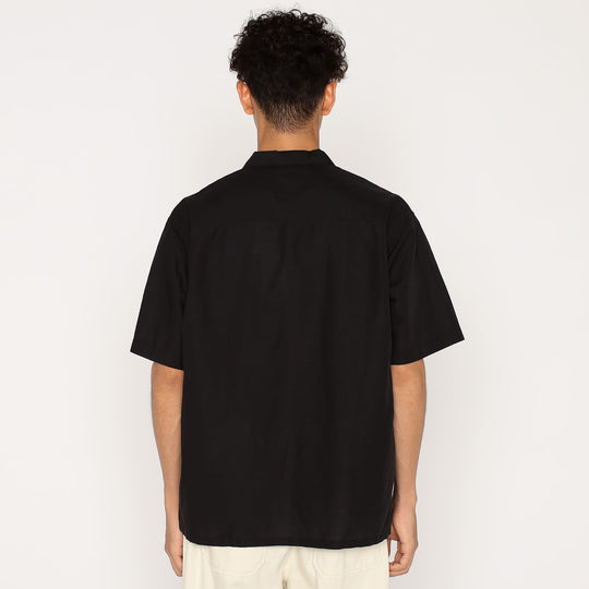 Men's Cotton Linen Slub Open-Collar Shirt