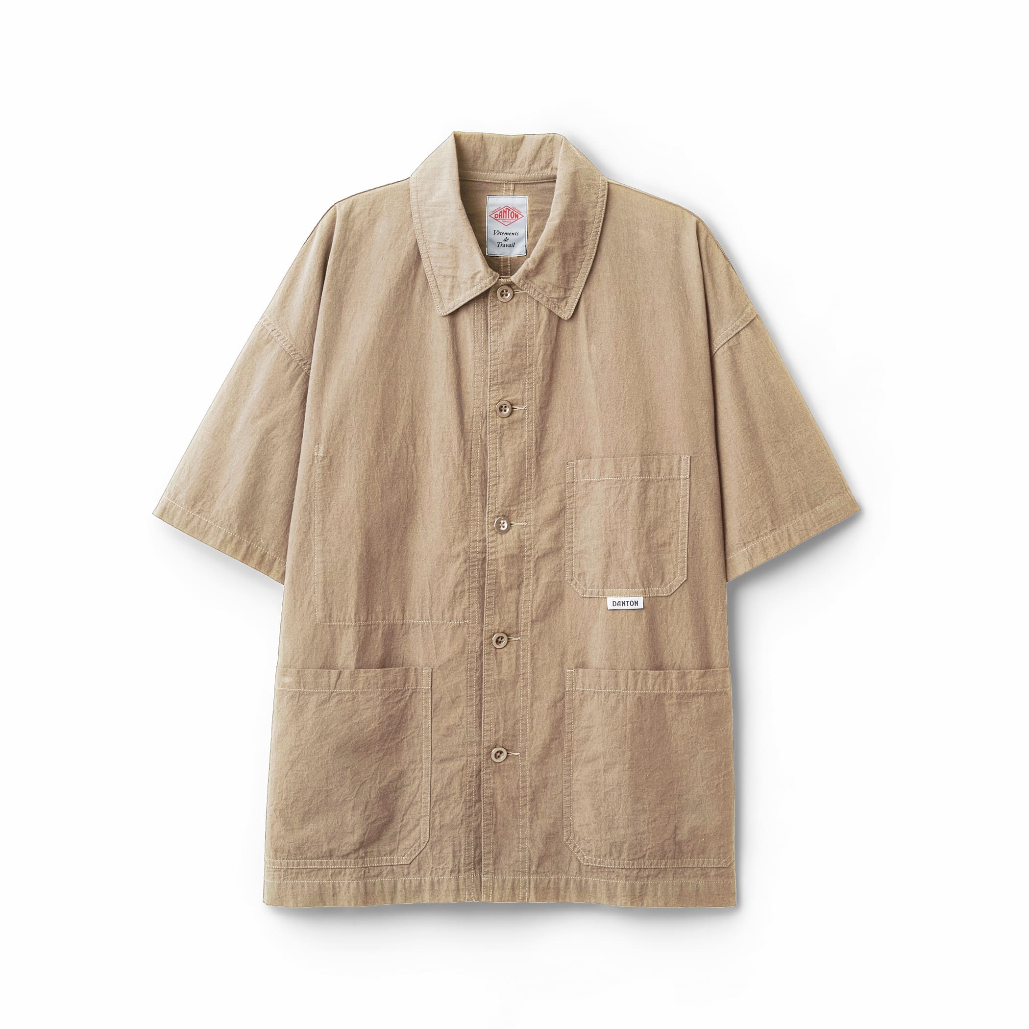 DANTON Men's Organic Cotton Washer Short Sleeve Coverall Shirt
