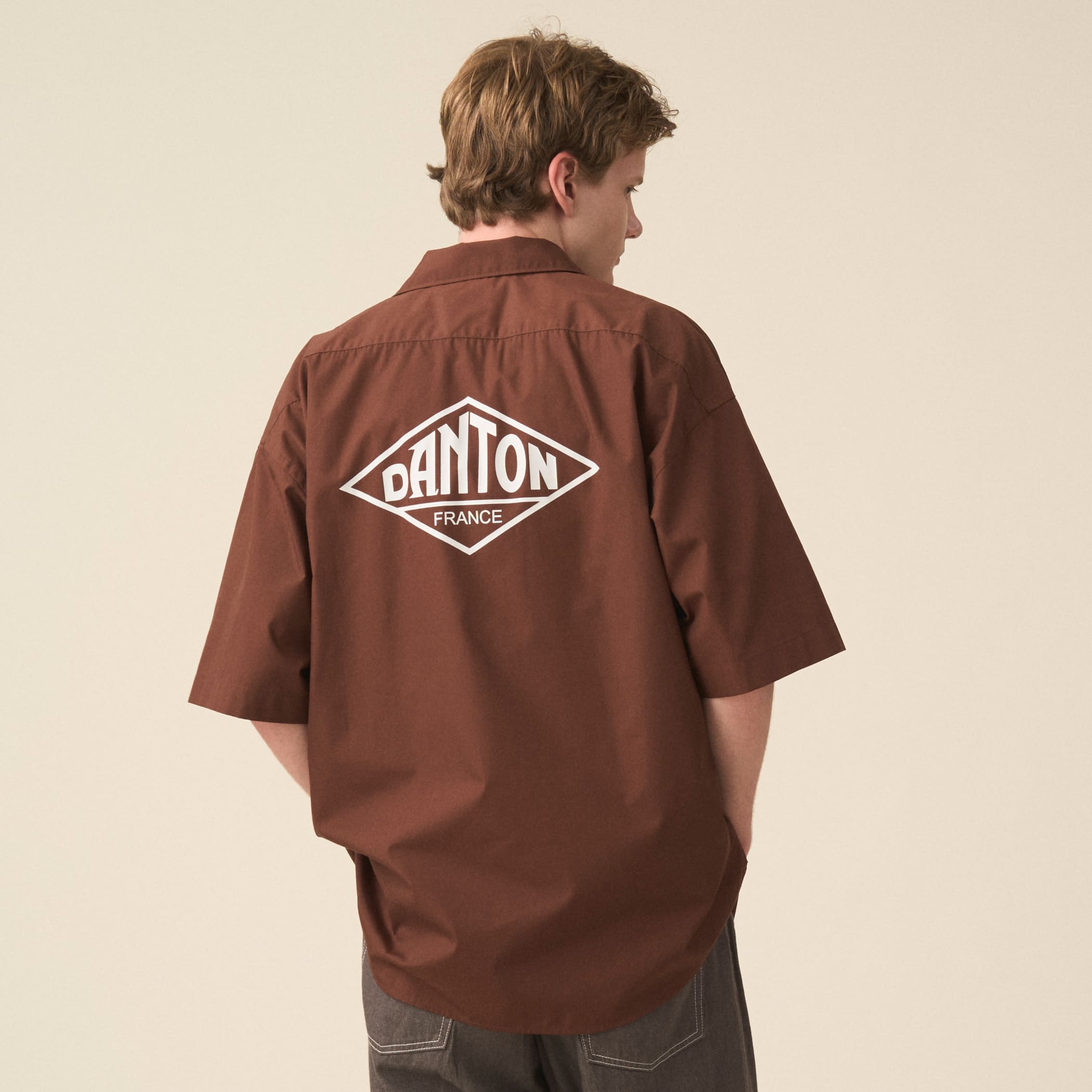 DANTON／DOLMAN SLEEVE WORK SHIRT DANTON Men's Back Logo Short Sleeve Work Shirt