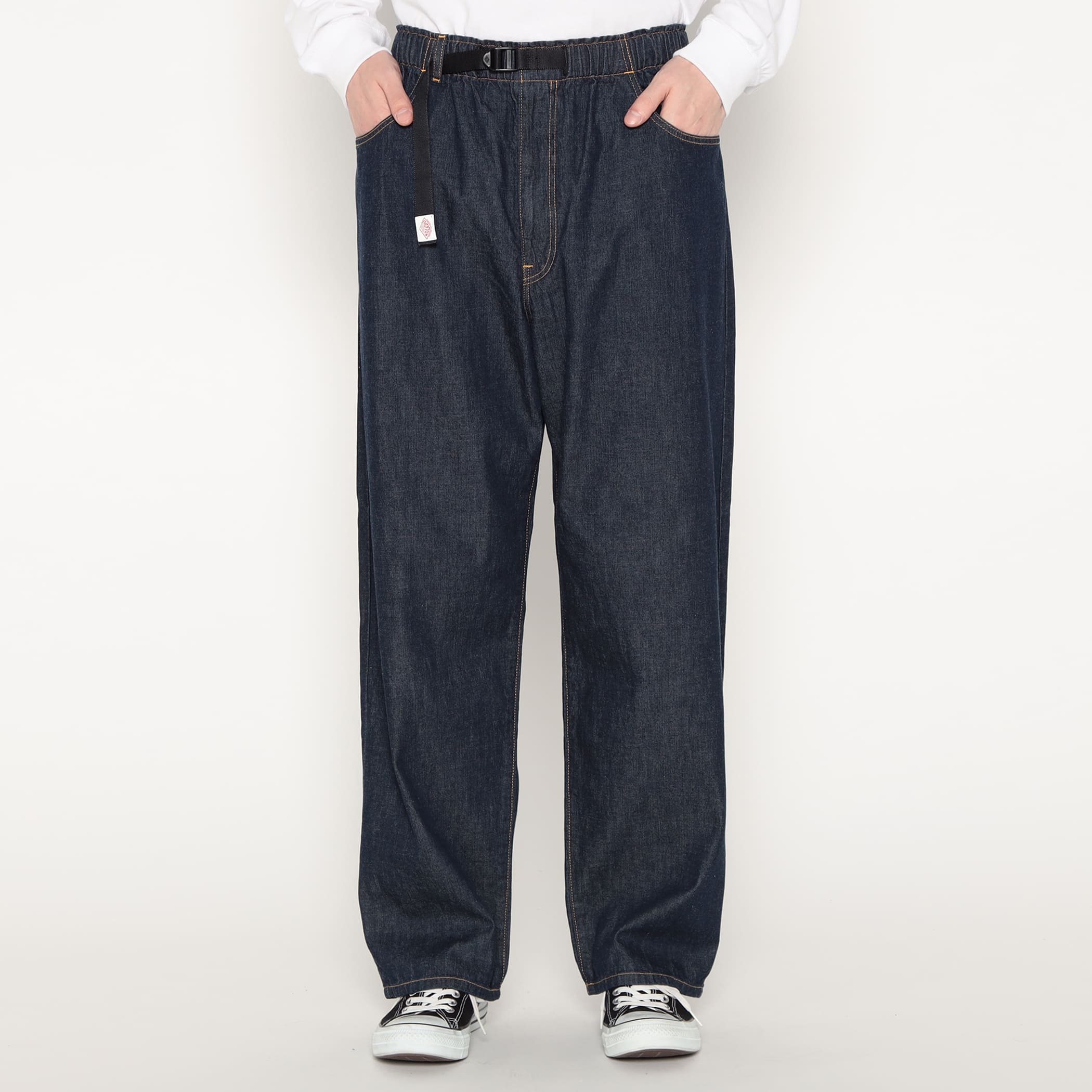DANTON Men's Color Denim Belted Easy Pants