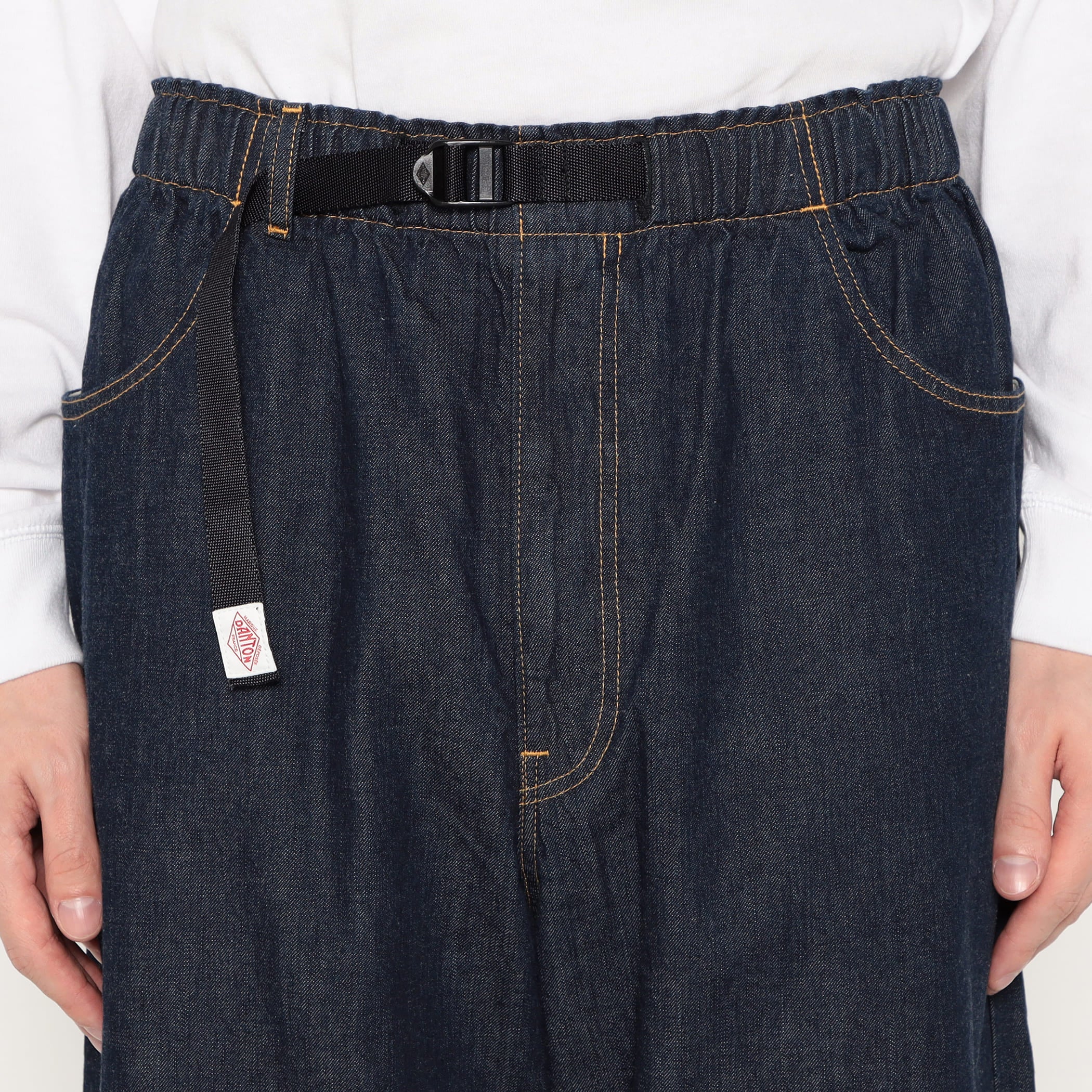 DANTON Men's Color Denim Belted Easy Pants