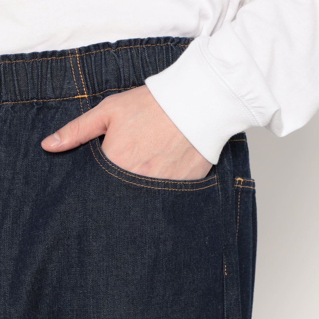 Men's Color Denim Belted Easy Pants