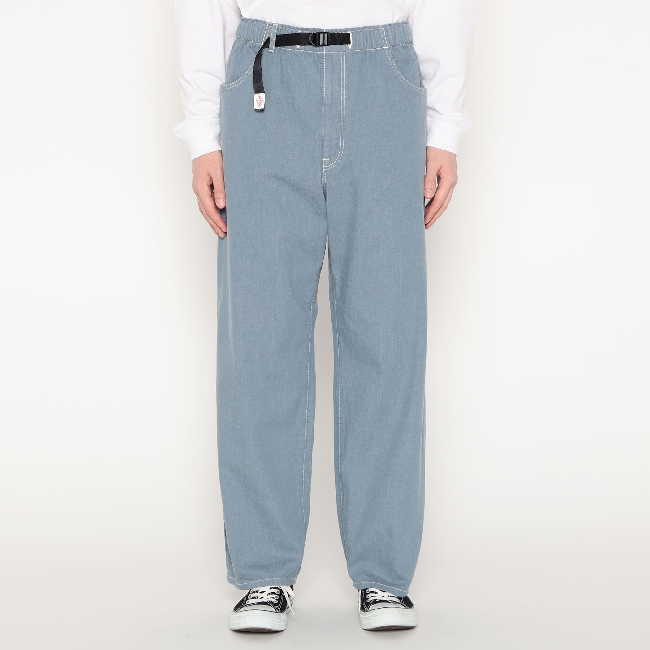 DANTON Men's Color Denim Belted Easy Pants